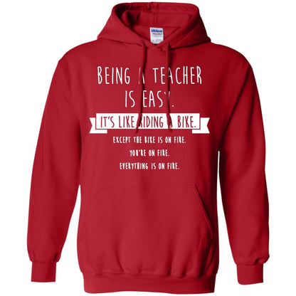Being A Teacher Is Easy Funny Sarcastic T-shirt Red