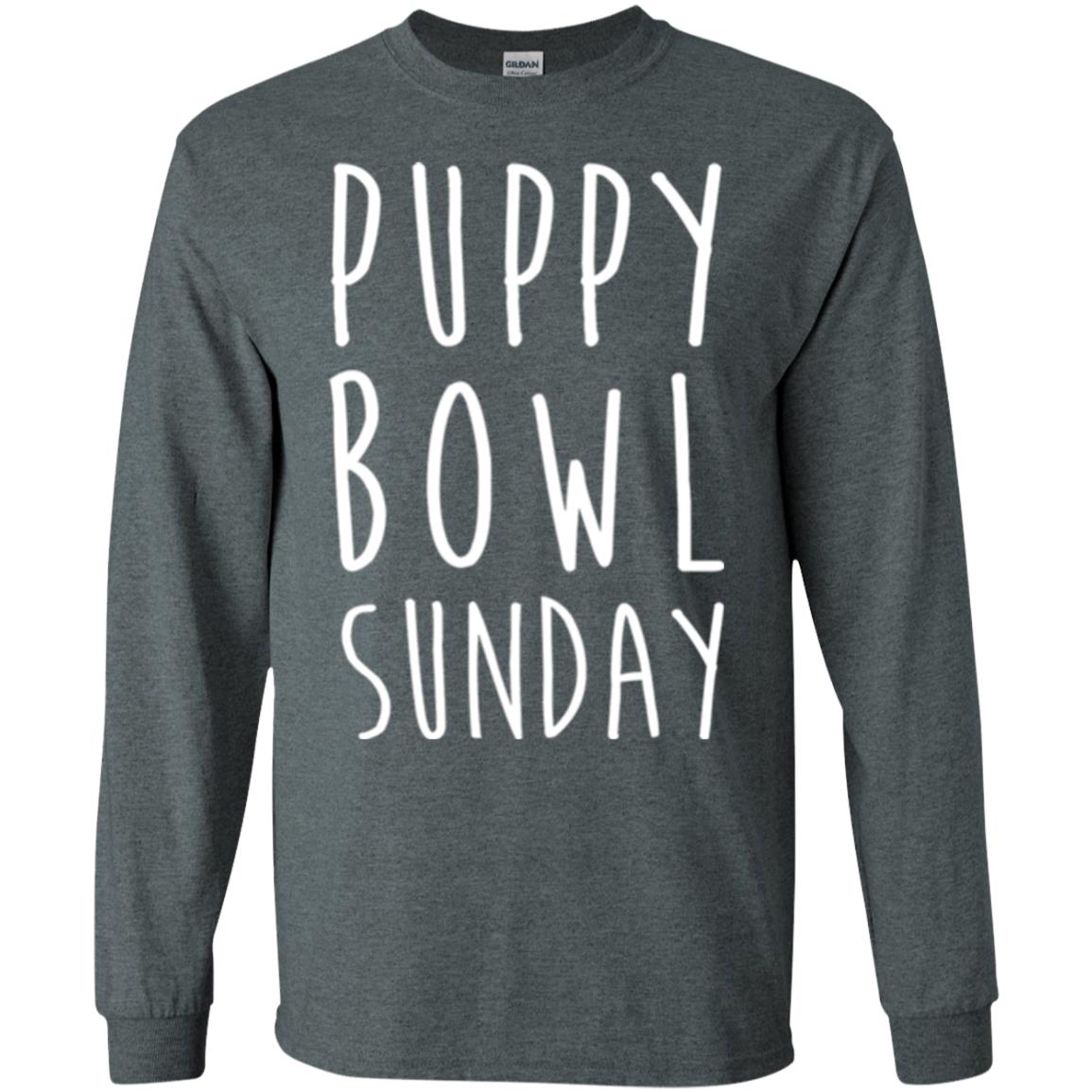 Football Dog Lover T-shirt Puppy Bowl Sunday T-shirt Dark Heather