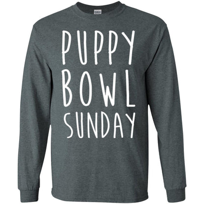 Football Dog Lover T-shirt Puppy Bowl Sunday T-shirt Dark Heather