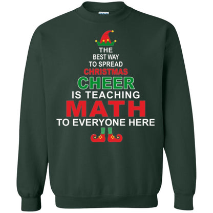 Elf Christmas T-shirt Math Teacher Christmas T-shirt Forest Green