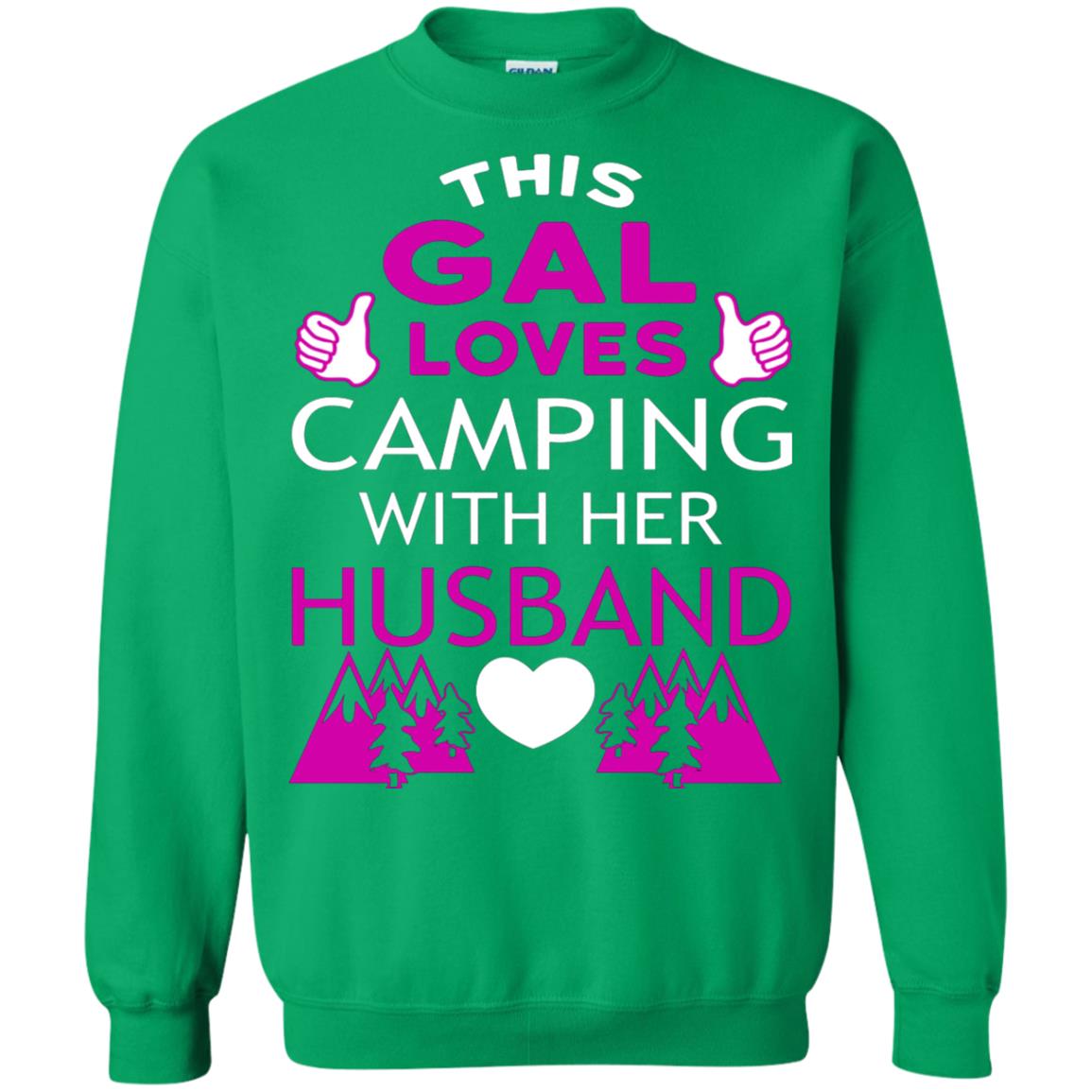 This Gal Loves Camping With Her Husband Wife Shirt Irish Green