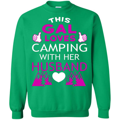This Gal Loves Camping With Her Husband Wife Shirt Irish Green
