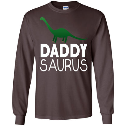 Daddy Saurus Dinosaur Matching Daddy T-shirt Dark Chocolate