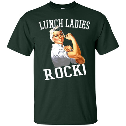 Lunch Ladies Rock Cafeteria Lunch Lady T-shirt Forest Green