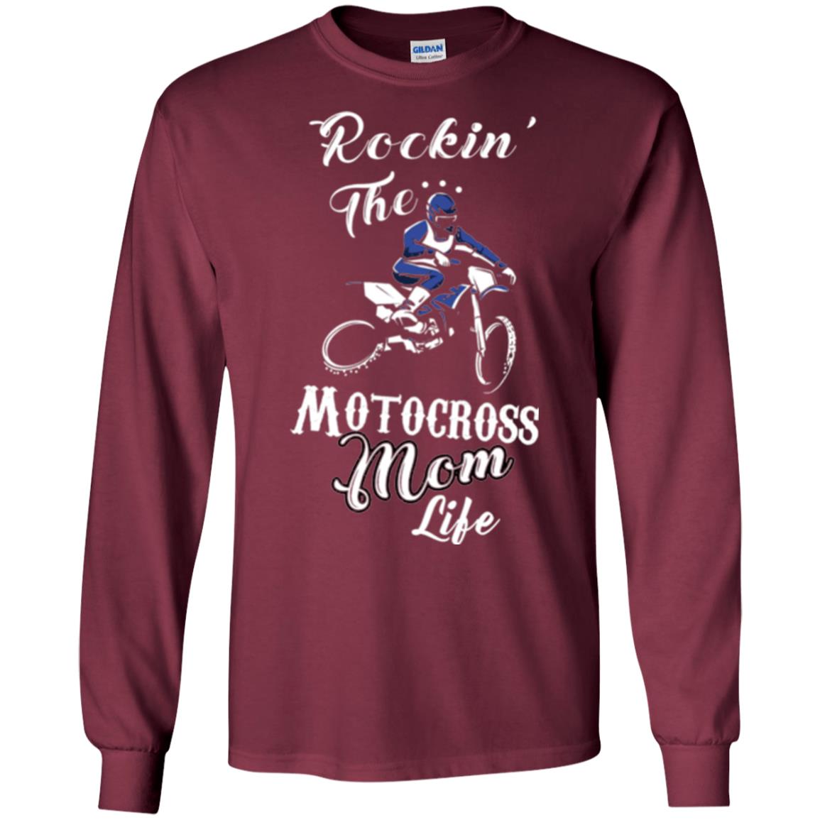 Rocking The Motocross Mom Life Mommy T-shirt Maroon