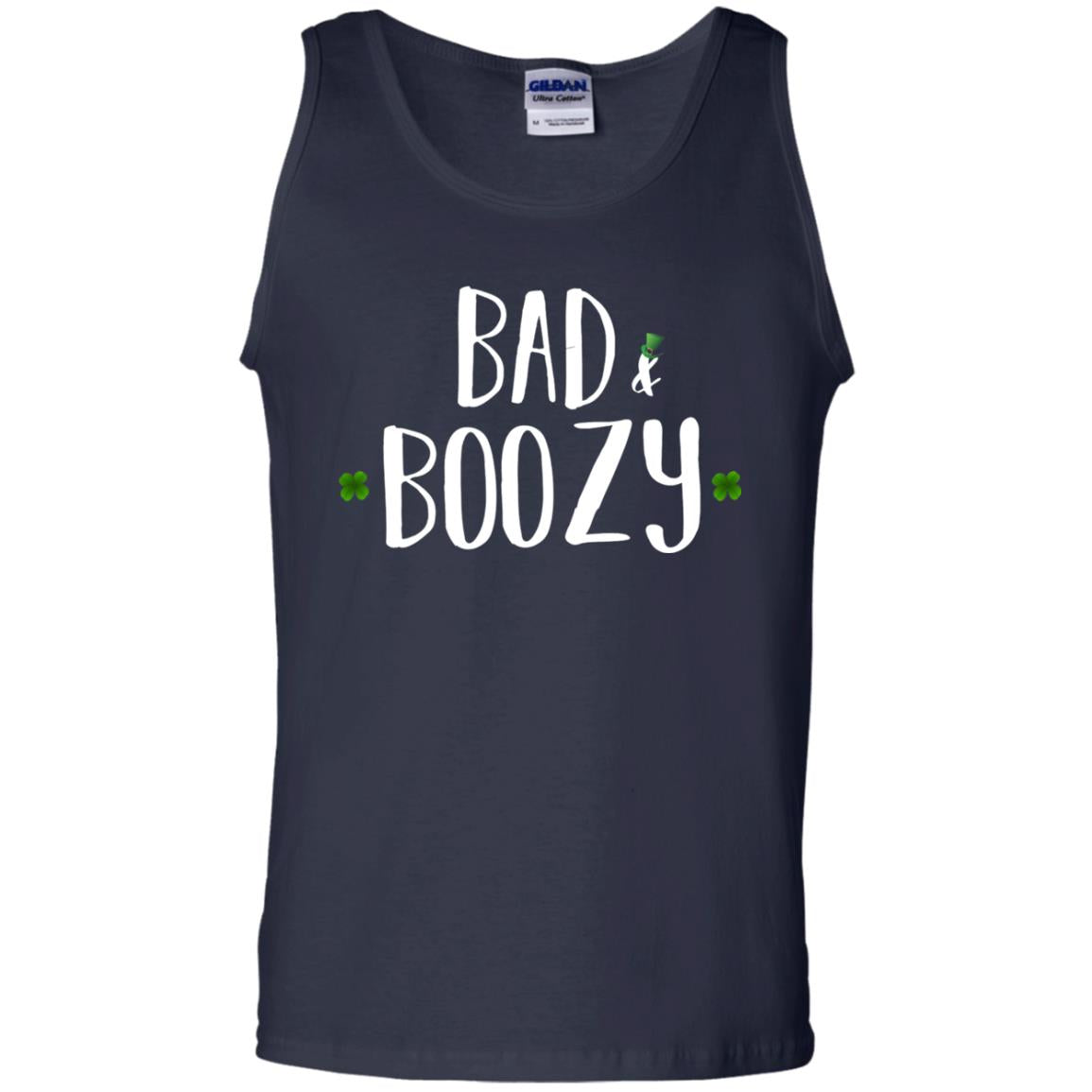 Bad And Boozy Funny Saint Patrick Day T-shirt Navy