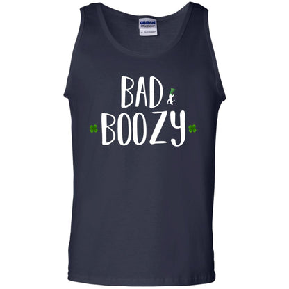 Bad And Boozy Funny Saint Patrick Day T-shirt Navy