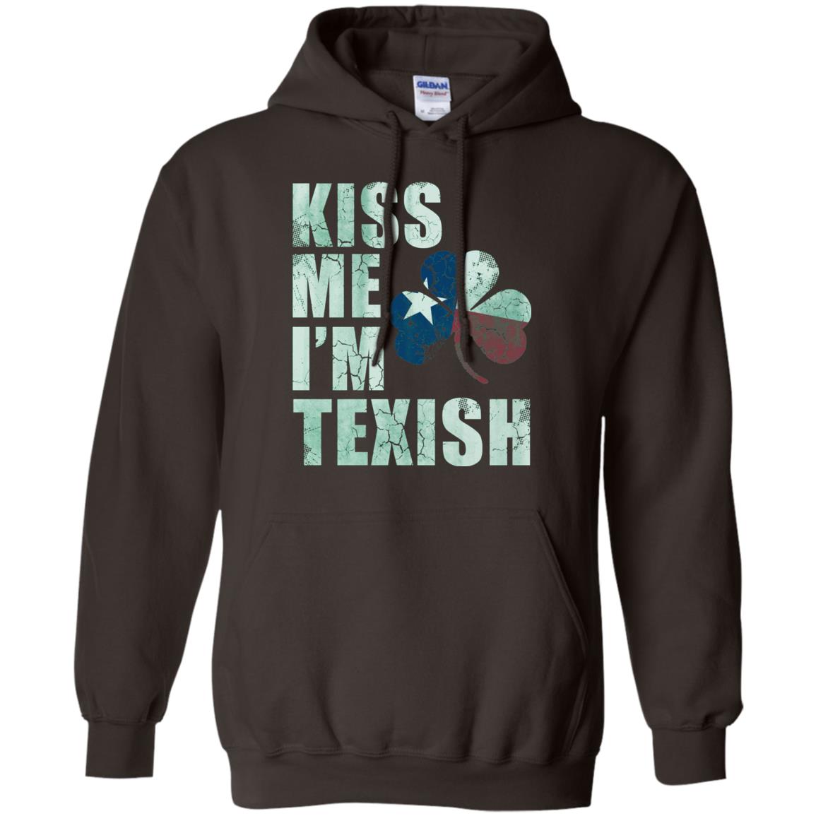 Kiss Me I_m Texish St. Patrick_s Day T-shirt Dark Chocolate