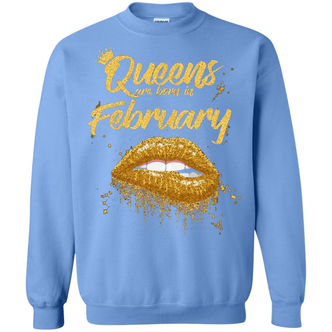Black Women T-shirt Queens Are Born In February Birthday Carolina Blue