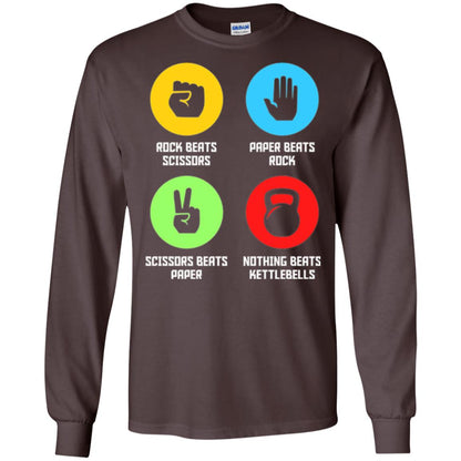 Fitness Gym Sports T-shirt Funny Nothing Beats Kettlebells Dark Chocolate
