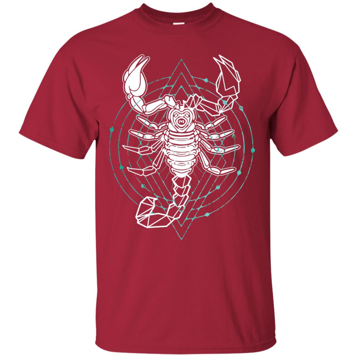 Scorpion Geometric Tribal Design T-shirt Cardinal