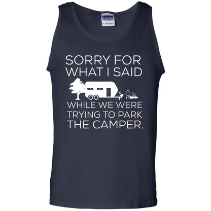 Camping T-shirt We Were Trying To Park The Camper Navy