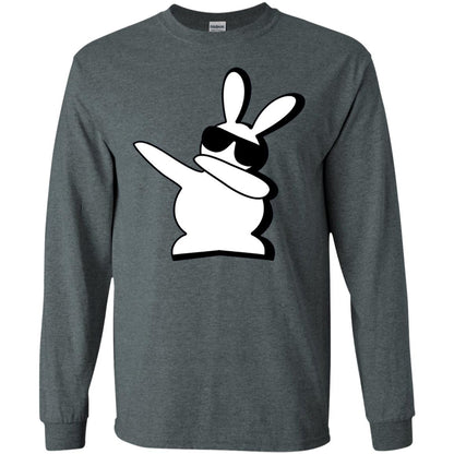 Dabbing Hip Hop Bunny Easter Dab Rabbit Dance T-shirt Dark Heather