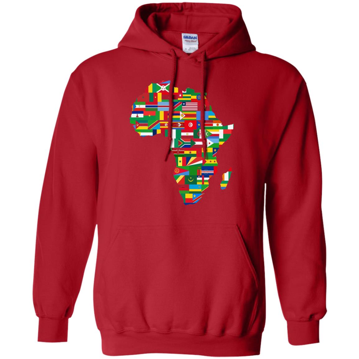 Proud African Country Flags Continent Love Proud African American T-shirt Red