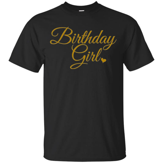 Gold Birthday Girl T-shirt Black