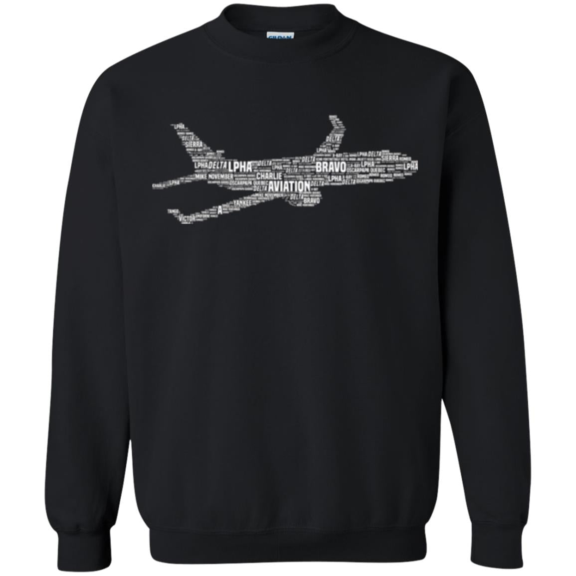 Alphabet Airplane Pilot T-shirt Black