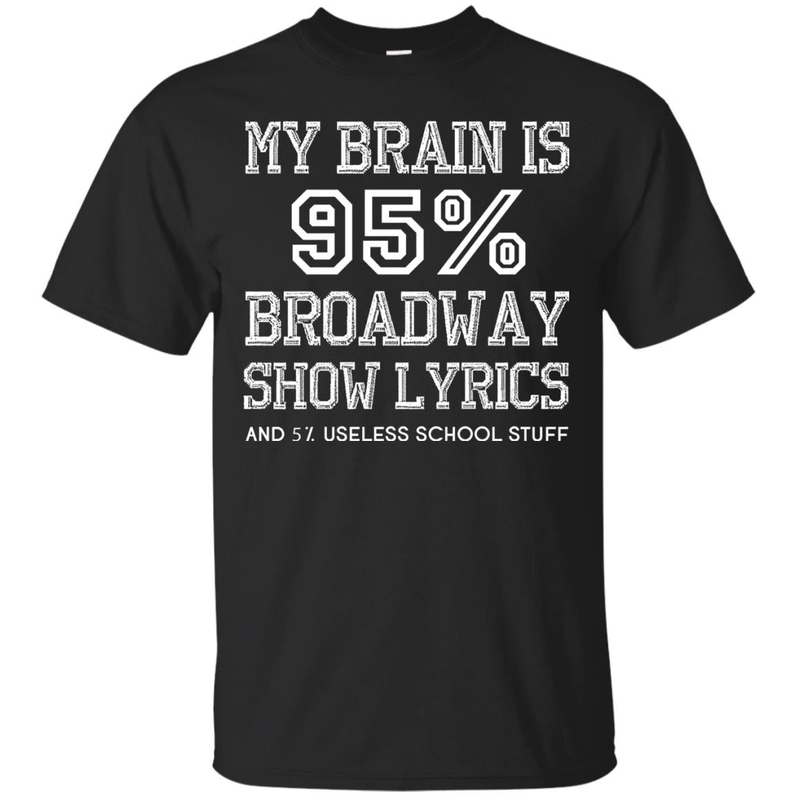 My Brain Is 95_ Broadway Show Lyrics Acting Lover T-shirt Black