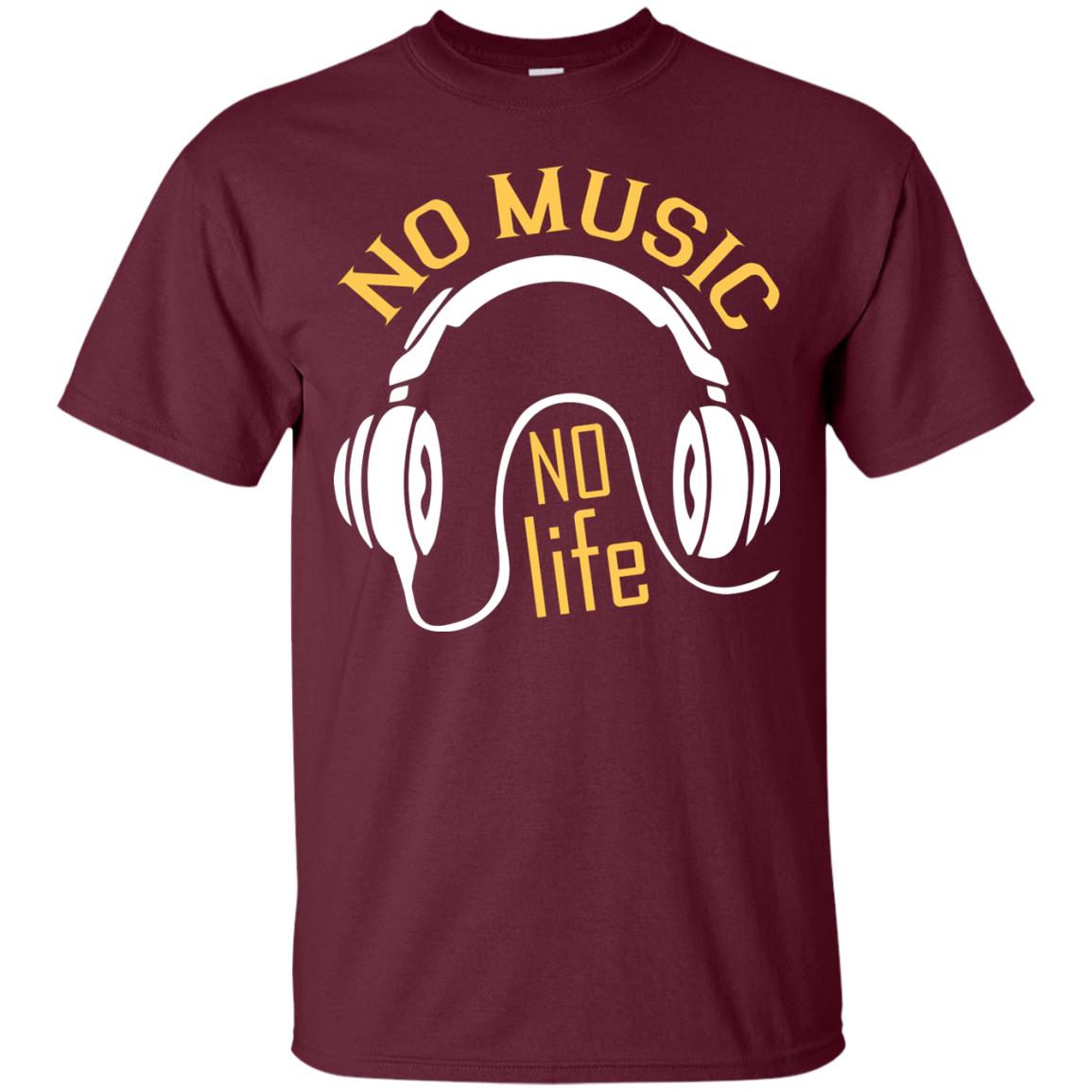 No Music No Life Music Lover Shirt Maroon
