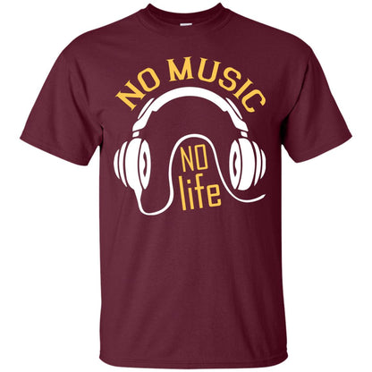 No Music No Life Music Lover Shirt Maroon