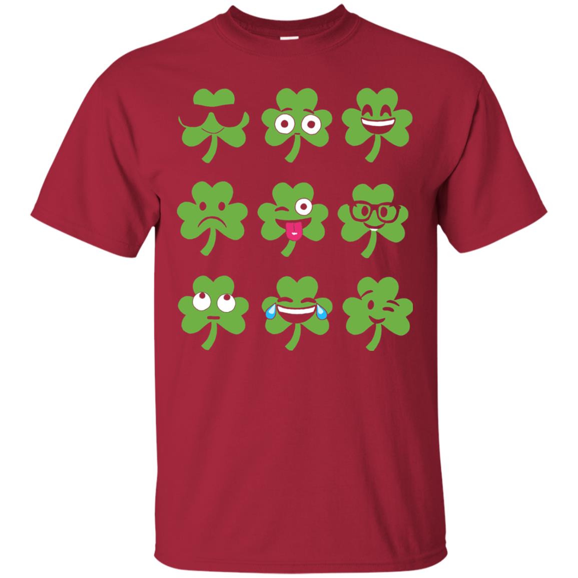 Emoji Shamrock St. Patrick_s Day T-shirt Cardinal