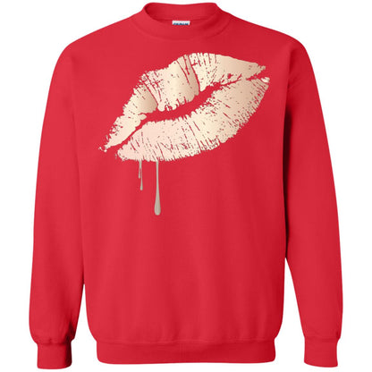 Rose Gold Dripping Lips T-shirt Red