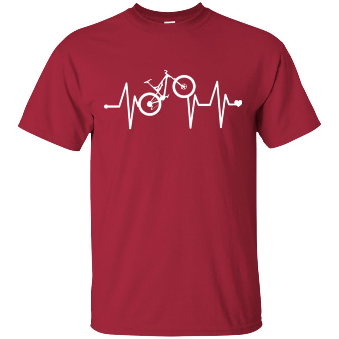 Mtb T-shirt Mountain Bike Heartbeat T-shirt Cardinal