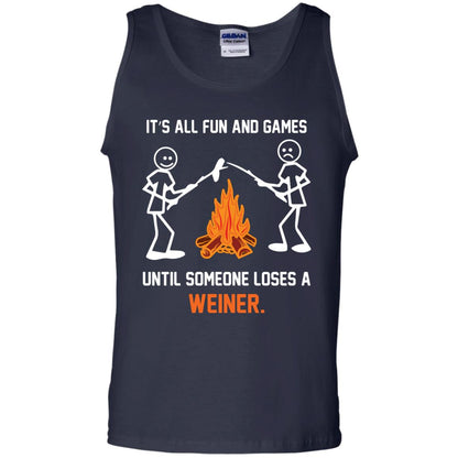 Camper T-shirt It’s All Fun And Games Until Someone Loses A Weiner Navy