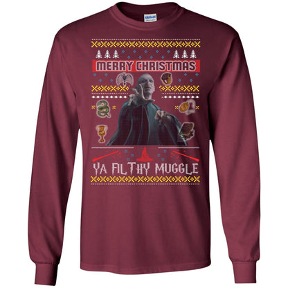 Merry Christmas Ya Filthy Muggle Harry Potter Fan T-shirtG240 Gildan LS Ultra Cotton T-Shirt