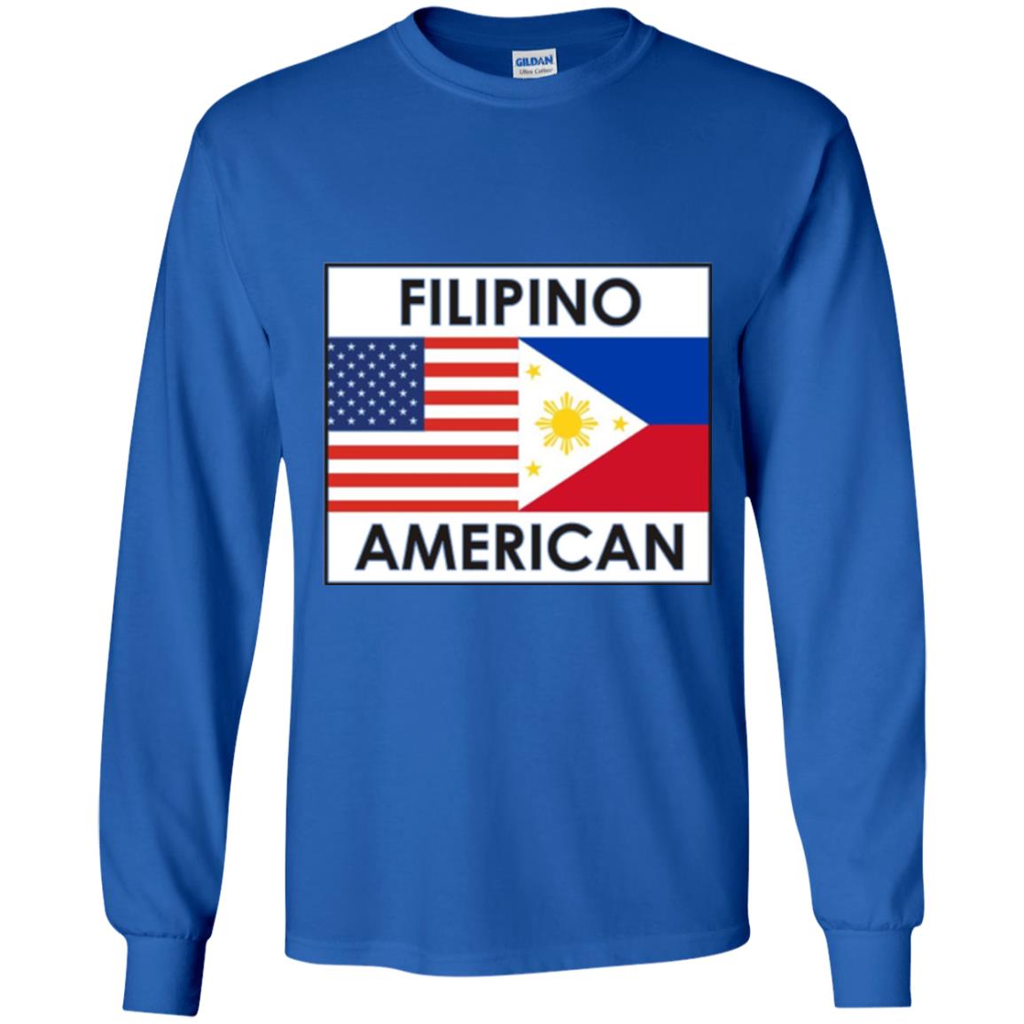 Filipino American T-shirt Philippines Usa Flags Royal