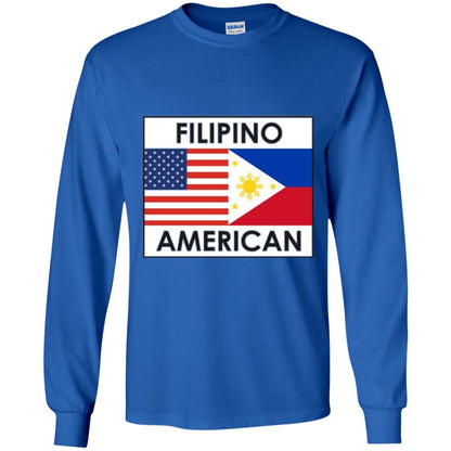 Filipino American T-shirt Philippines Usa Flags Royal