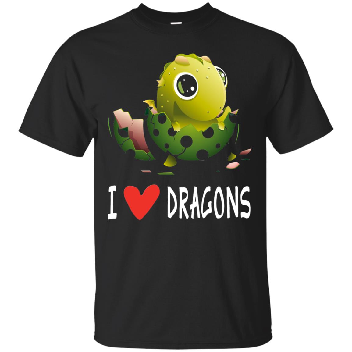 I Love Dragons Baby Dragon Lover Shirt Black
