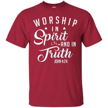 Christian T-shirt Worship In Spirit And In Truth Cardinal