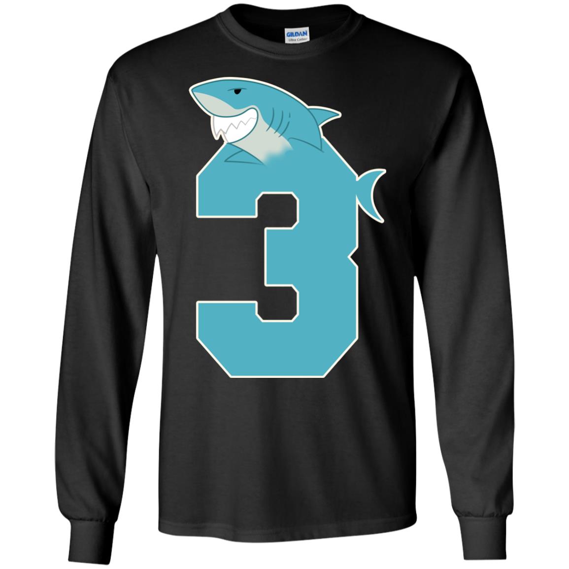 3rd Birthday Shark Party ShirtG240 Gildan LS Ultra Cotton T-Shirt