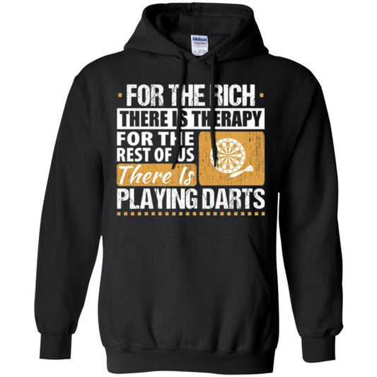 Dart Game T-shirt For The Rich There Is Therapy Playing Darts Black