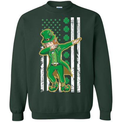 Dabbing Leprechaun St. Patrick's Day T-shirt Forest Green