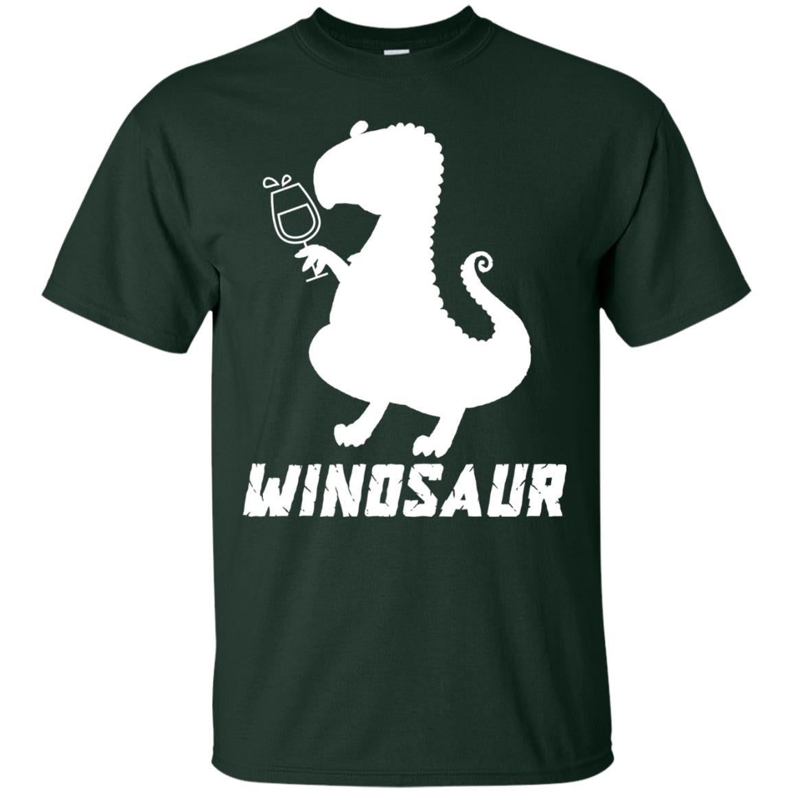 Drinking Party T-shirt Winosaur Wine Dinosaur Forest Green