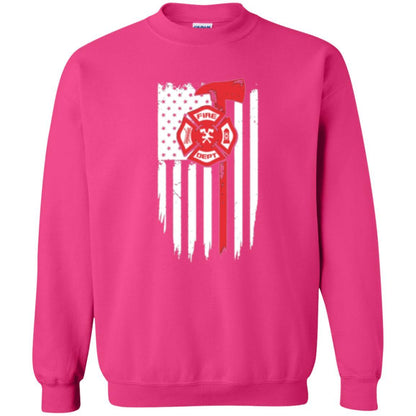 Firefighter T-shirt American Flag Proud Of Us Fireman Heliconia