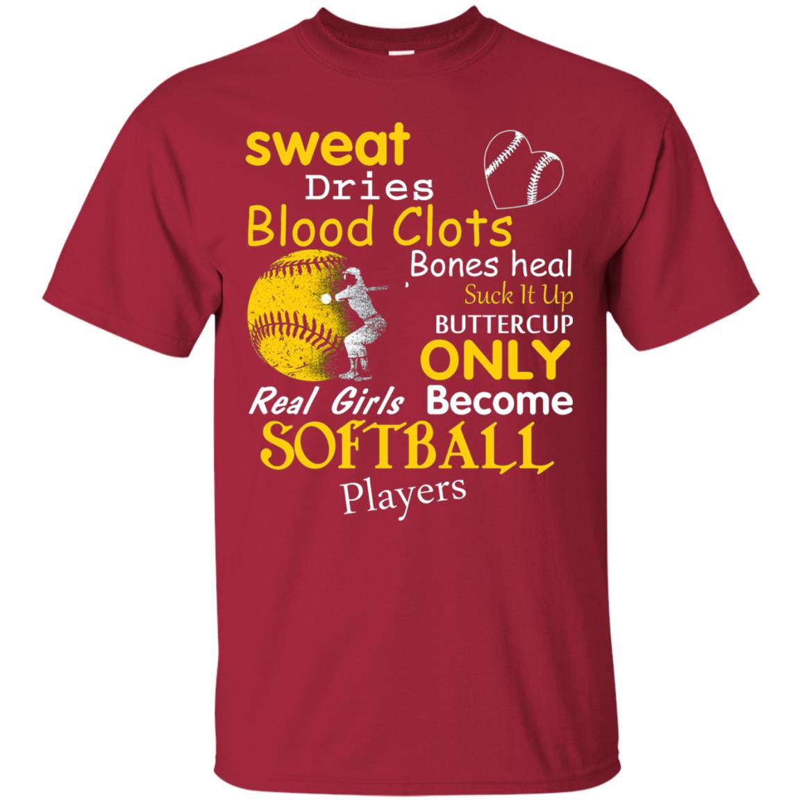 Softball Shirt Real Girls Become Softball Players Cardinal