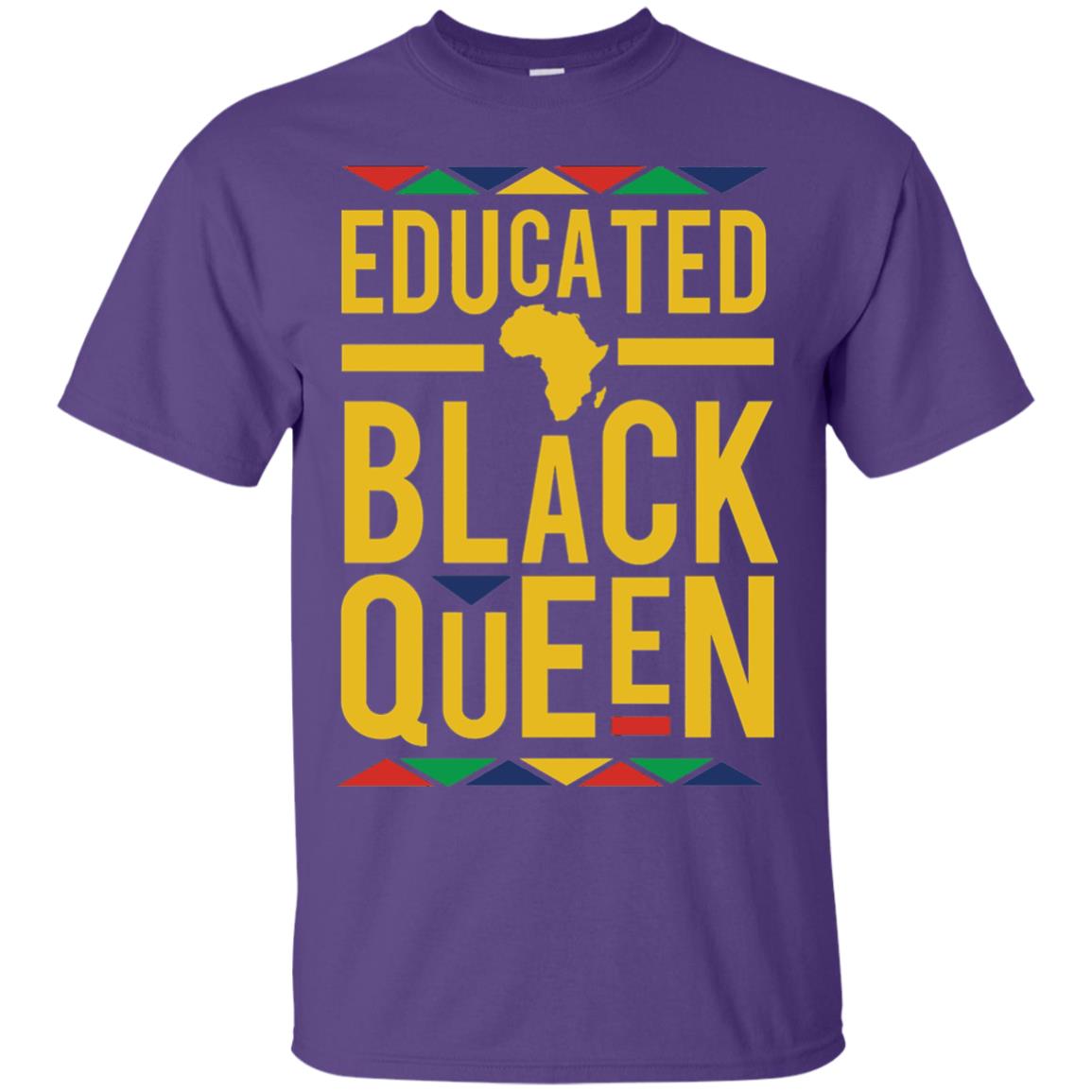 African Dna Pride T-shirt Dashiki Educated Black Queen Purple