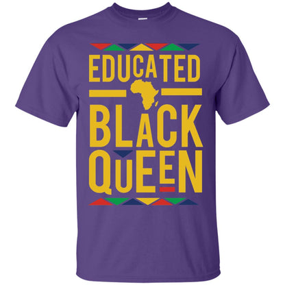 African Dna Pride T-shirt Dashiki Educated Black Queen Purple