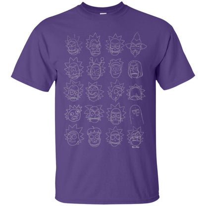 Movie T-shirt The Many Faces Of Rick Purple