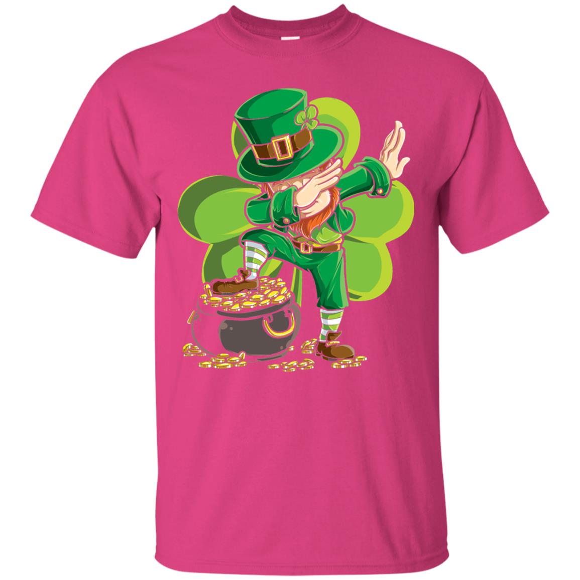 Dabbing Leprechaun St Patricks Day T-shirt Heliconia