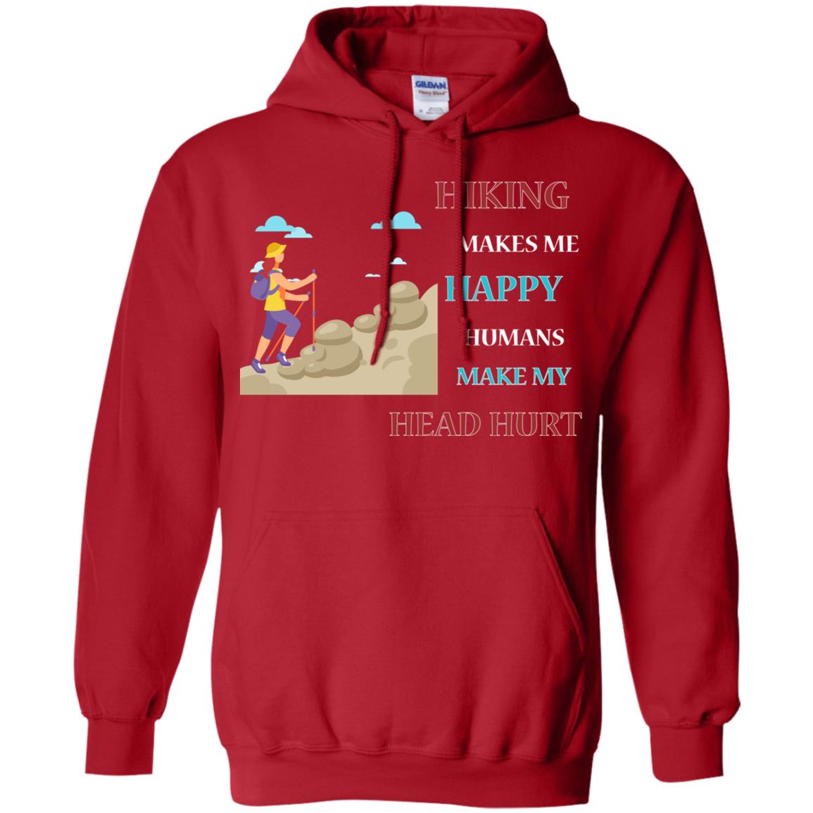 Hiking Make Me Happy Humans Make My Head Hurt Shirt Red