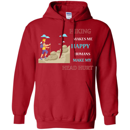 Hiking Make Me Happy Humans Make My Head Hurt Shirt Red