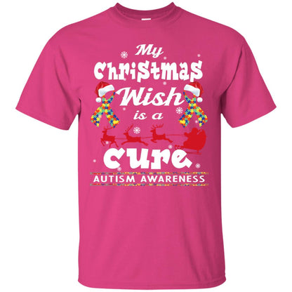 My Christmas Wish Is A Cure Autism Awareness X-mas Gift Shirt Heliconia