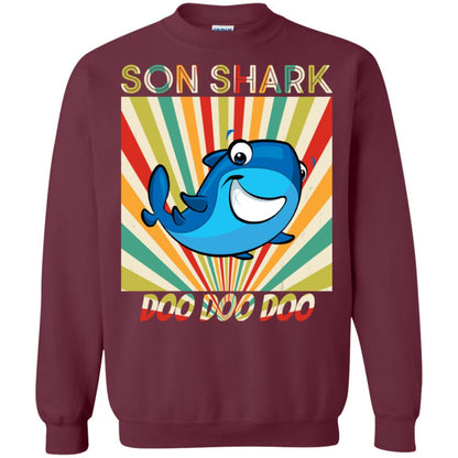Son Shark Doo Doo Doo Family Shark Gift Shirt Maroon