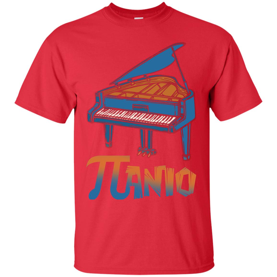 Pi Day T-shirt Funny Piano Lover Red