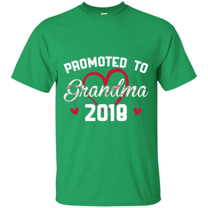 Promoted To Grandma 2018 Love Grandparents T-shirt Irish Green