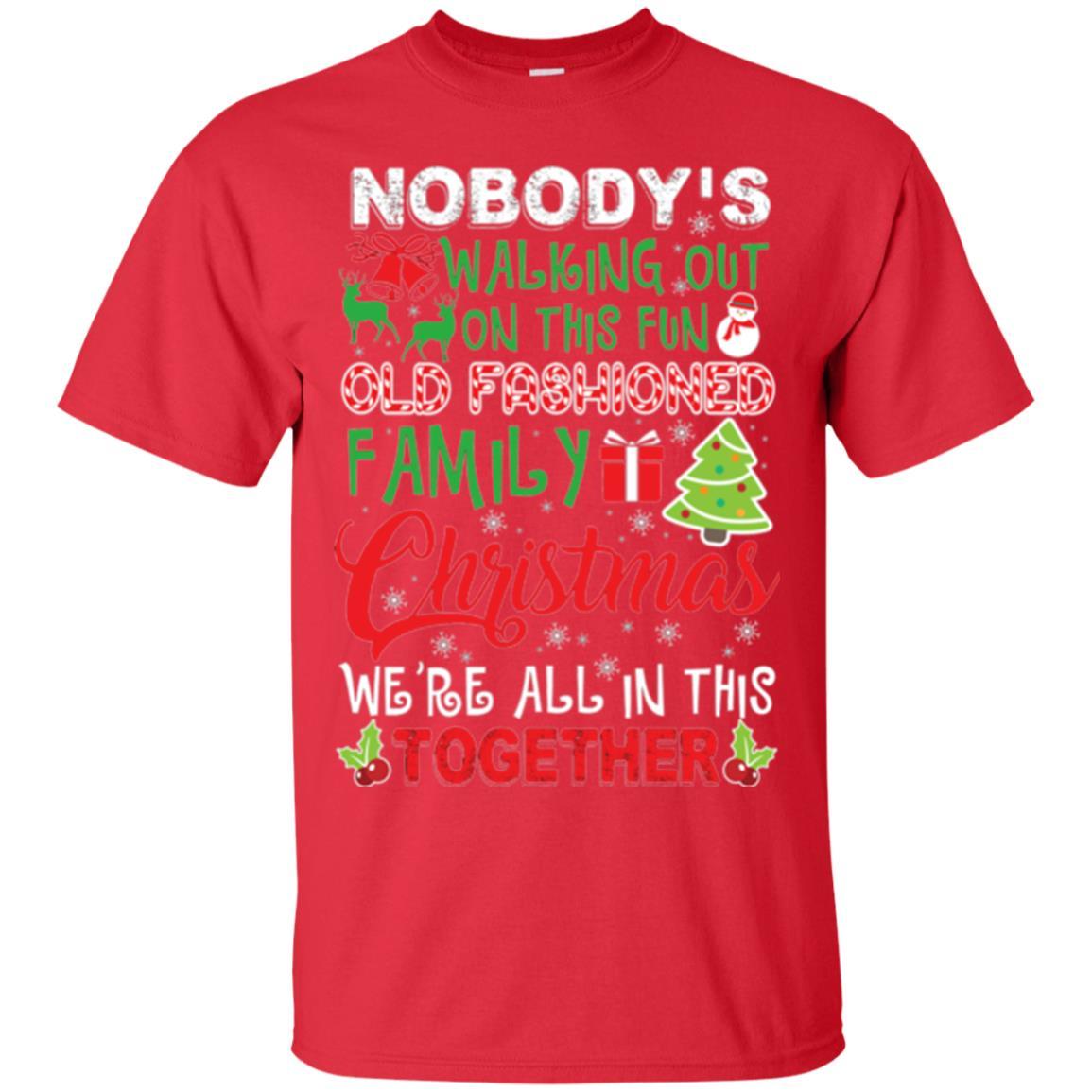 Christmas T-shirt We're All In This Together Red