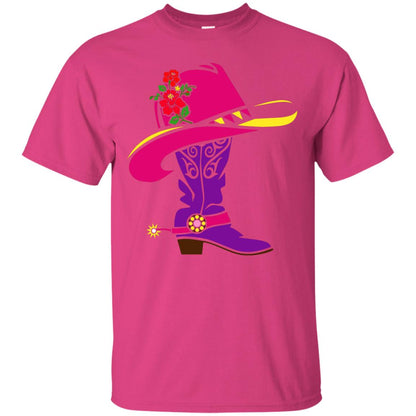 Cowgirl Boots With Hat T-shirt Heliconia